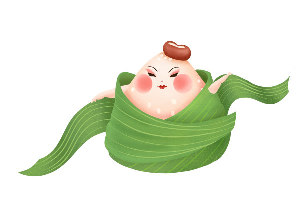 手绘端午节红豆粽子卡通插画图片下载