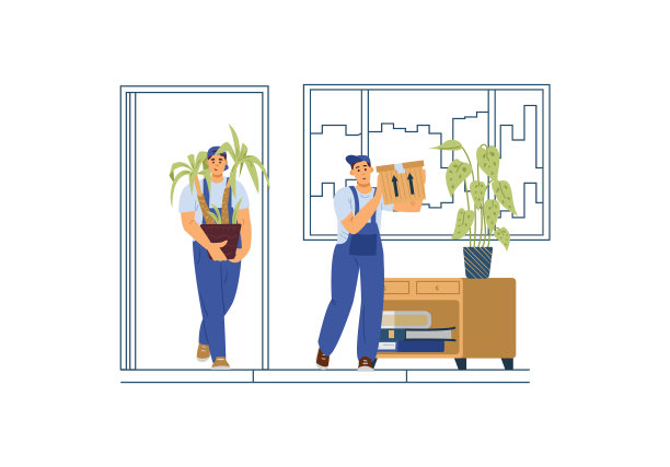 工人送货公司服务搬运东西图片下载