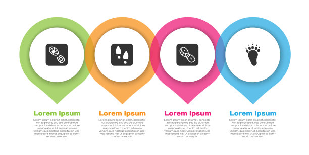 设置人类脚印，鞋子和熊掌图片下载