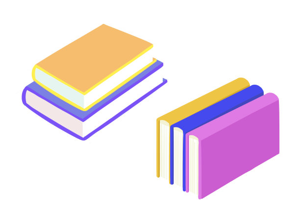 手绘学校教育卡通一摞书插画图片下载