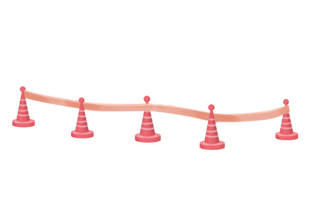 手绘卡通隔离带公路路障插画图片下载