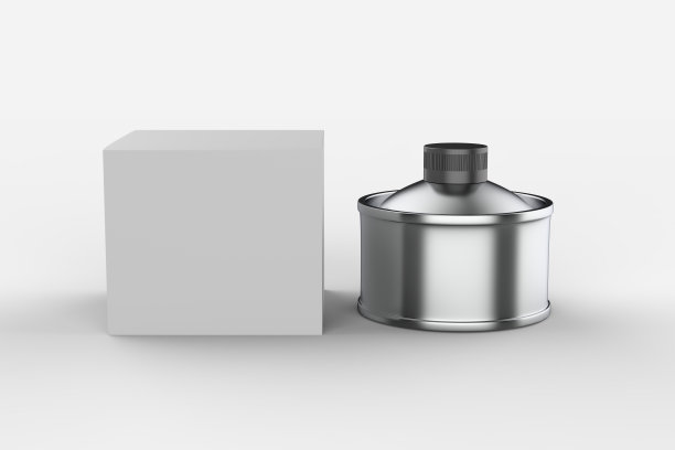 模拟白色金属锡罐。图片下载