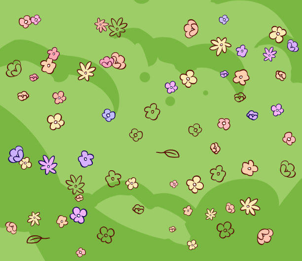 小清新卡通小草花朵植物插画图片下载