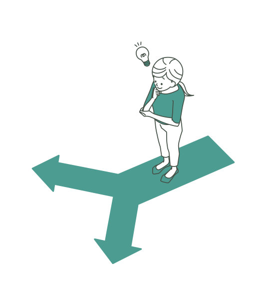 一个在转折点上思考的女人图片下载