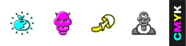 设毒苹果面具魔鬼与角图片下载