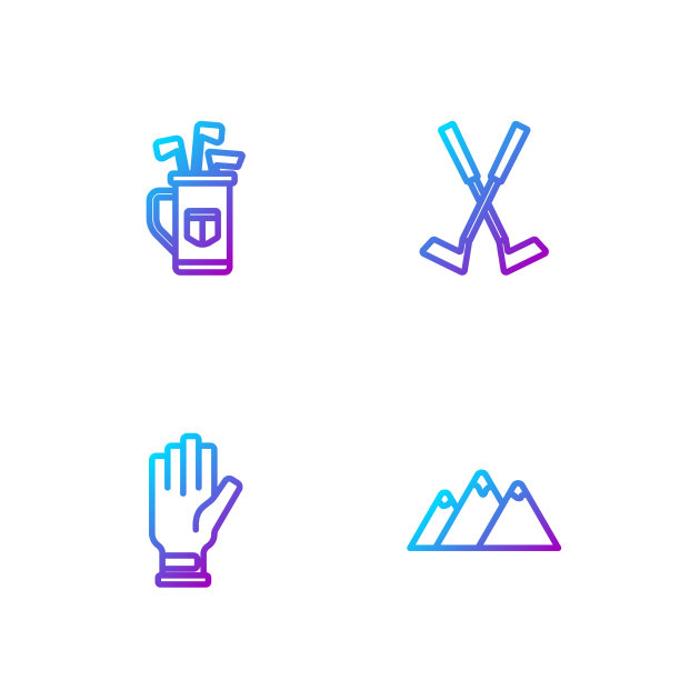 设线山高尔夫球手套袋与球杆图片下载