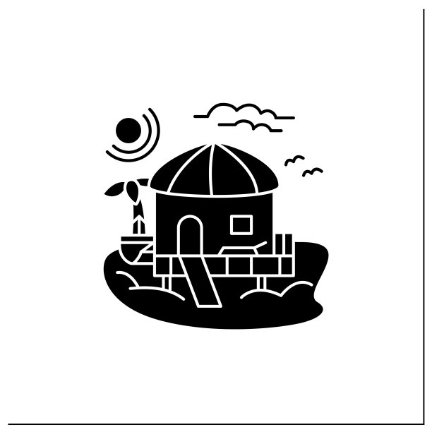 海滩小屋字形图标图片下载