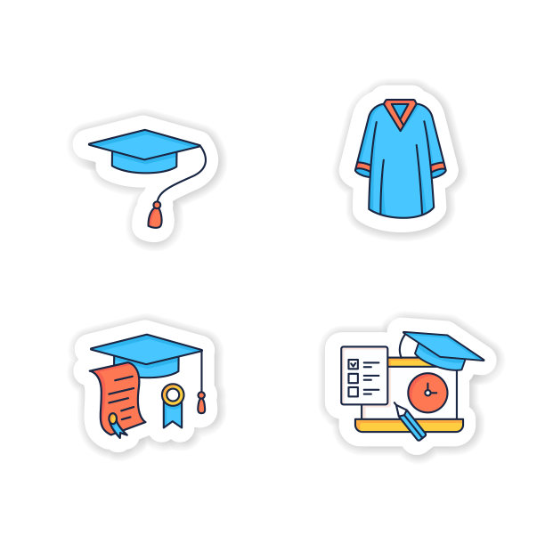 毕业贴纸图标集图片下载