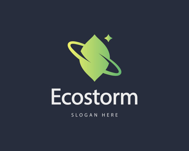 抽象旋叶彩色渐变标志设计图片下载