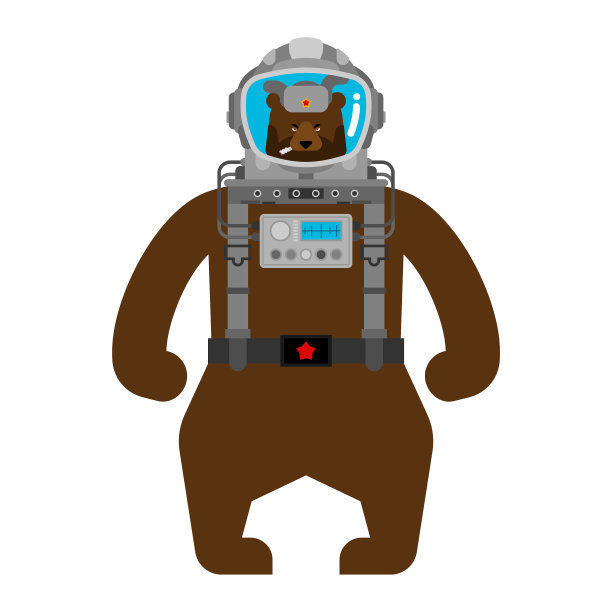 熊俄罗斯宇航员野生野兽宇航员图片下载