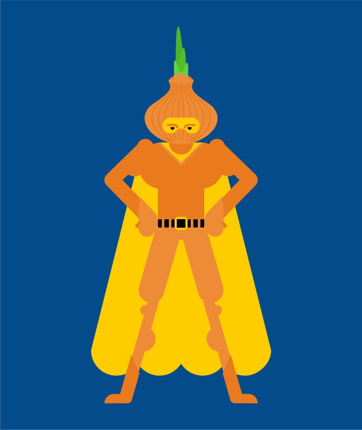 洋葱，超级英雄，戴着面具的超级蔬菜图片下载