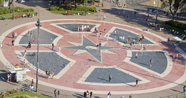 Plaça de Catalunya的高角度视图图片下载