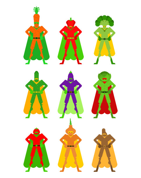 蔬菜超级英雄让超级团队蔬菜登场图片下载