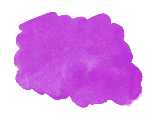 抽象紫色水彩飞溅孤立在白色背景。手绘水彩斑点的标志或文字图片下载