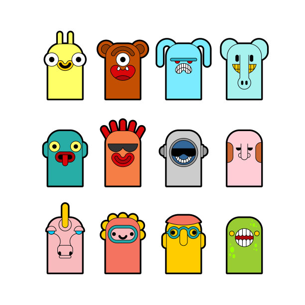 涂鸦怪兽设定的卡通人物图片下载