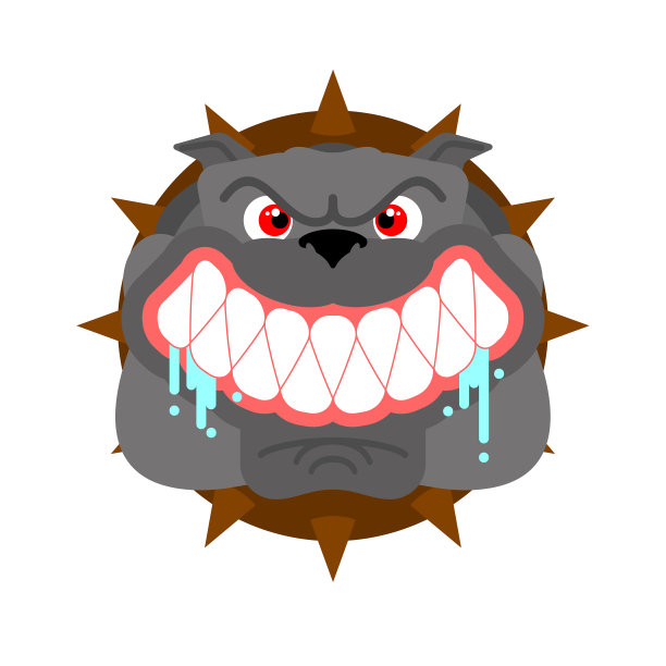 愤怒的狗面对孤立的邪恶的牛头狗图片下载