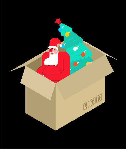 圣诞老人坐在盒子里悲伤的圣诞孤独概念图片下载