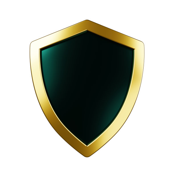 保护护盾概念。安全徽章彩色图标。安全标签。国防保障的迹象。三维演示图片下载