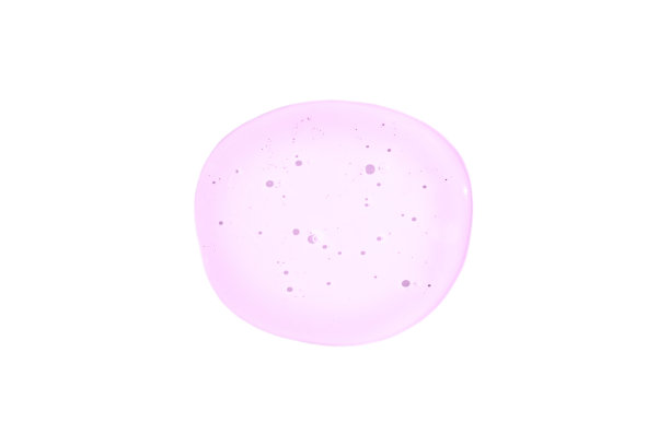 透明的粉红色圆形液体凝胶滴或涂抹分离在白色背景上。前视图。病毒防护或化妆品概念。血清纹理图片下载