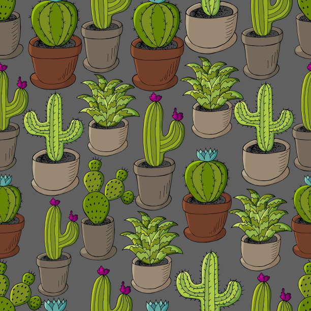 可爱的仙人掌卡通形象仙人掌芦荟图片下载