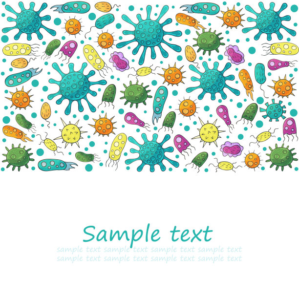 广场传单横幅设置卡通微生物图片下载