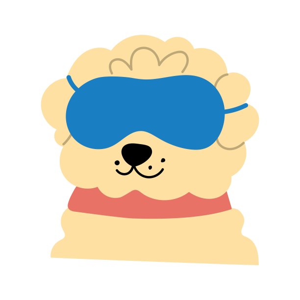 可爱的狗戴着睡眠面具。图片下载