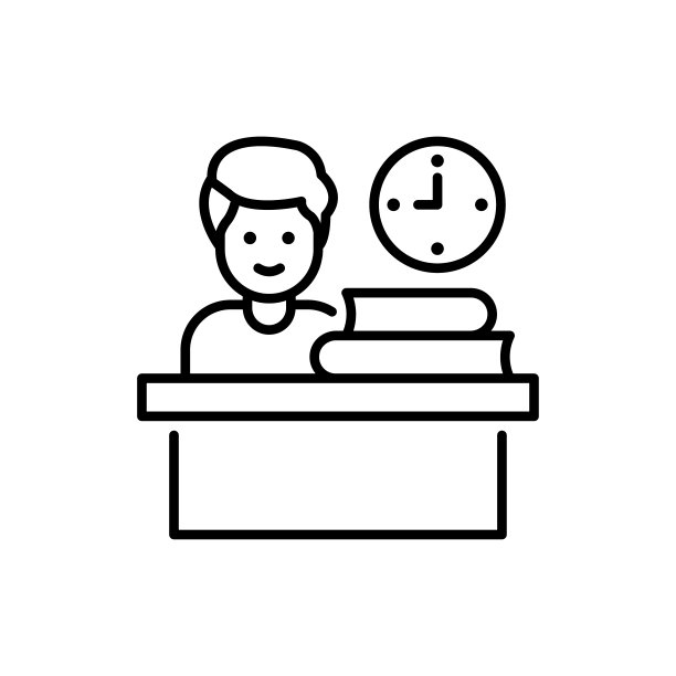 工作研究矢量轮廓图标风格插图。EPS 10个文件图片下载