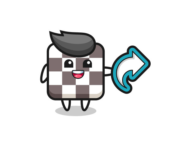 可爱的棋盘手握社交媒体分享符号图片下载