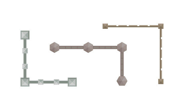 景观和园林设计元素与围栏图片下载