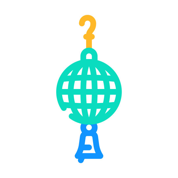 挂宠物玩具颜色图标矢量插图图片下载