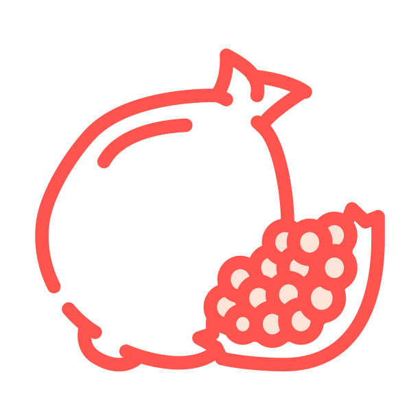 石榴水果颜色图标矢量插图图片下载