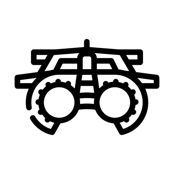 试用框架眼科学线图标矢量插图图片下载