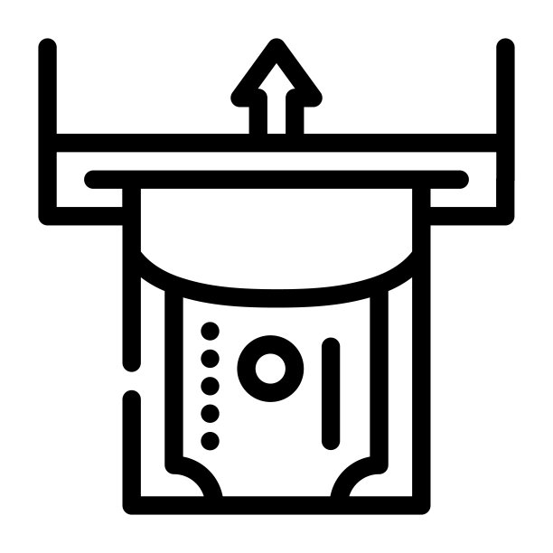 纸币接收线性图标矢量图图片下载