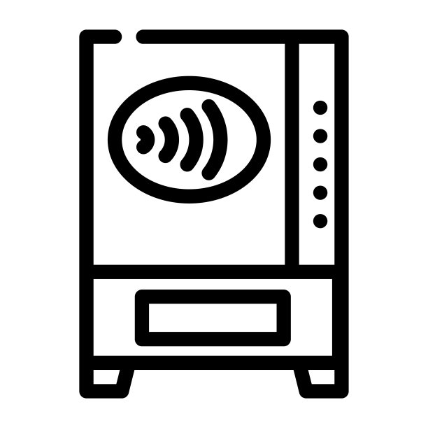 非接触支付通行线条图标矢量图图片下载