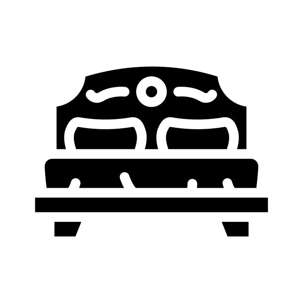 卧室家具字形图标矢量插图图片下载