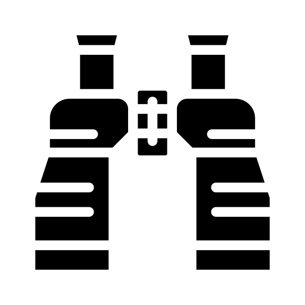 双筒望远镜设备字形图标矢量插图图片下载