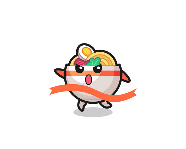 可爱的面碗正在接近终点图片下载