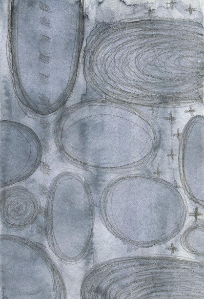 灰色风景如画的背景与纹理的油漆和铅笔的笔触。有装饰图案的彩色纸。单色手绘装饰。抽象设计图片下载