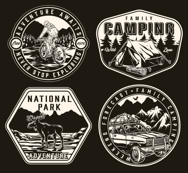夏季探险复古徽章图片下载