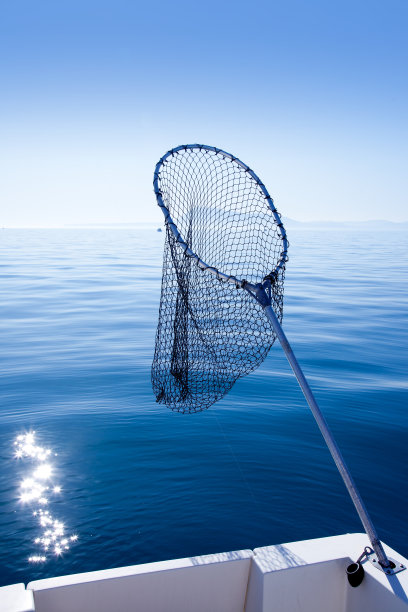 蓝色大海里的渔网图片下载