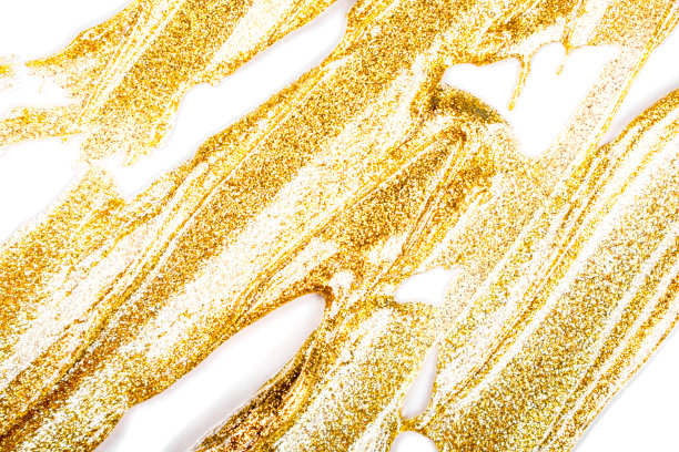 金色纹理的颜料，金色面膜，指甲油在白色背景上孤立。美容产品。化妆的纹理。图片下载