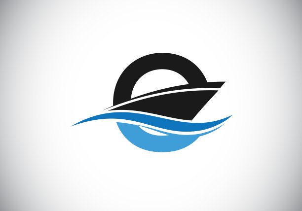 大写字母o与船游轮或小船图片下载