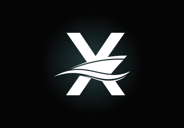 大写字母x与船巡航或小船图片下载