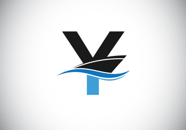 大写字母y与船游轮或小船图片下载