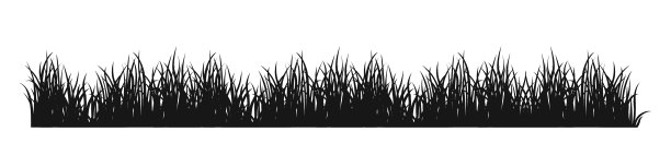 灰色水平横幅波浪草地剪影图片下载