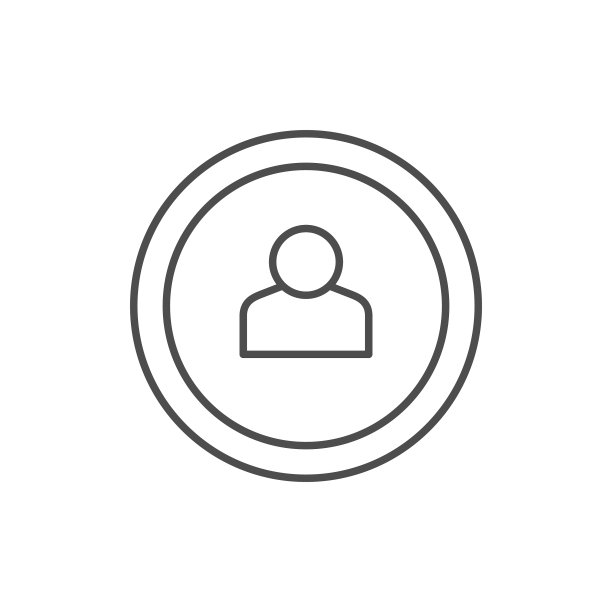 圆形轮廓线条图标中的人图片下载