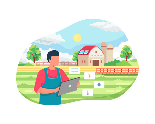 一个农民管理他的工业农场图片下载