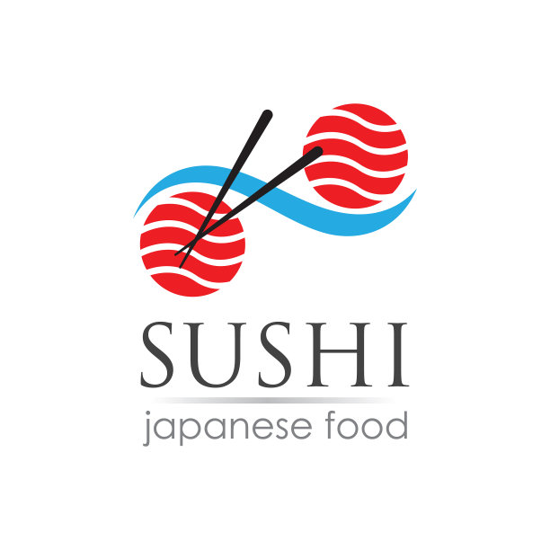 寿司标志模板为日本美食咖啡馆图片下载