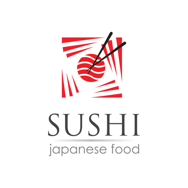 寿司标志模板为日本美食咖啡馆图片下载