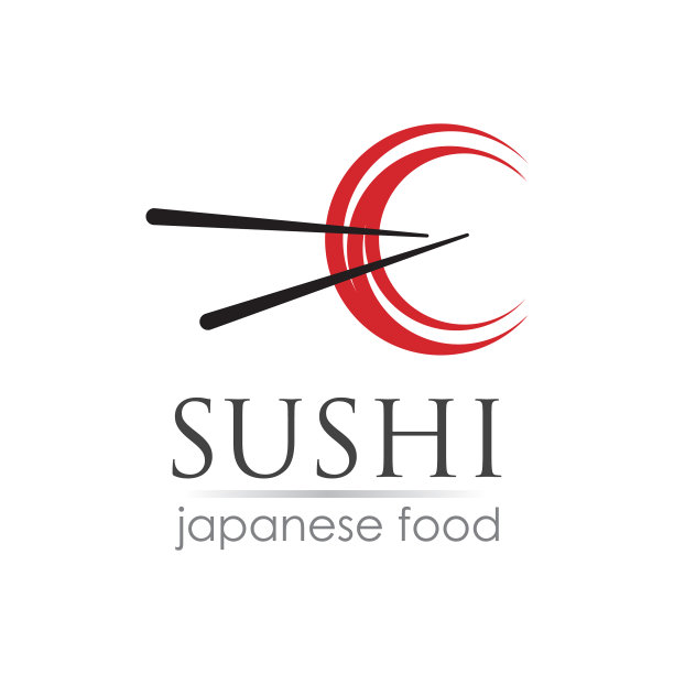 寿司标志模板为日本美食咖啡馆图片下载